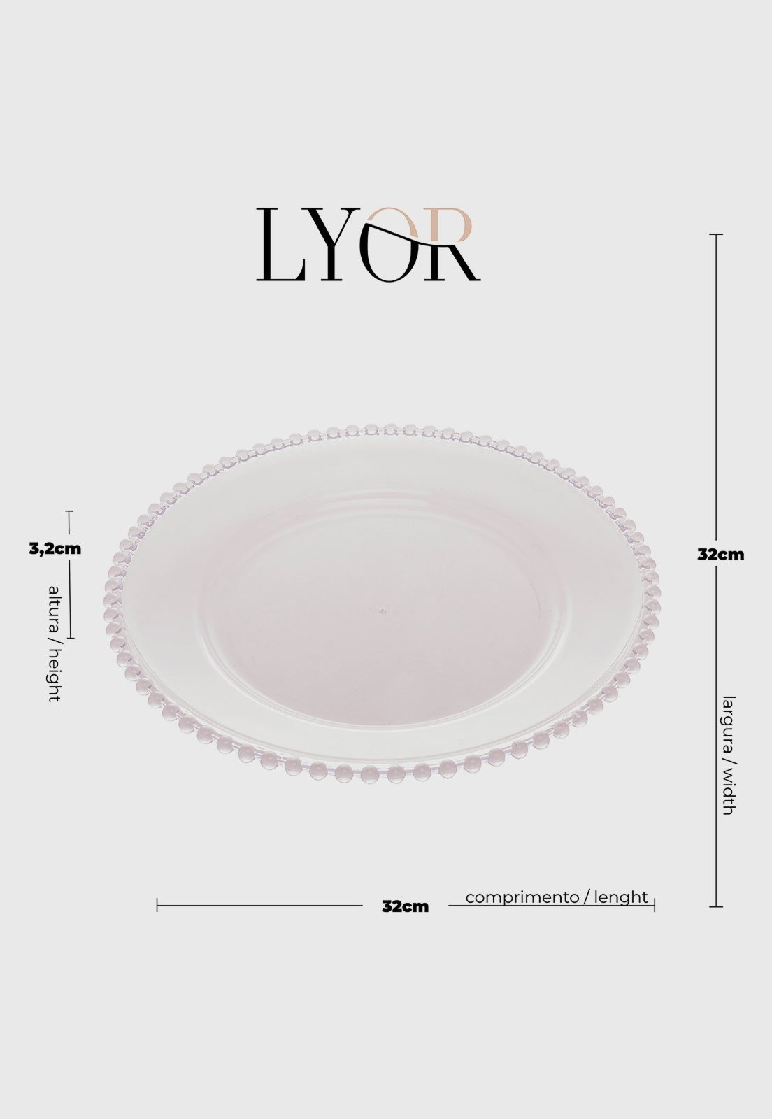 Sousplat Lyor Balls 32cm Transparente - 7751 thumbnail