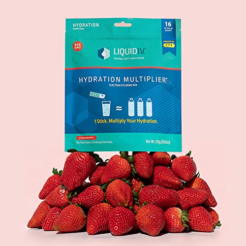 Liquid I.V. Hydration Multiplier - Strawberry - Hydration Powder Packets | Electrolyte Drink Mix | Easy Open Single-Serving Stick | Non-GMO thumbnail