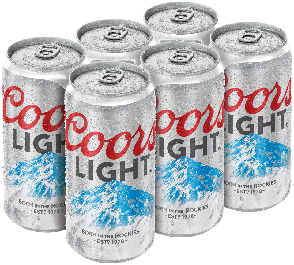Coors Light Beer, American Light Lager, 6 Pack, 12 Fl. Oz. Cans, 4.2% ABV