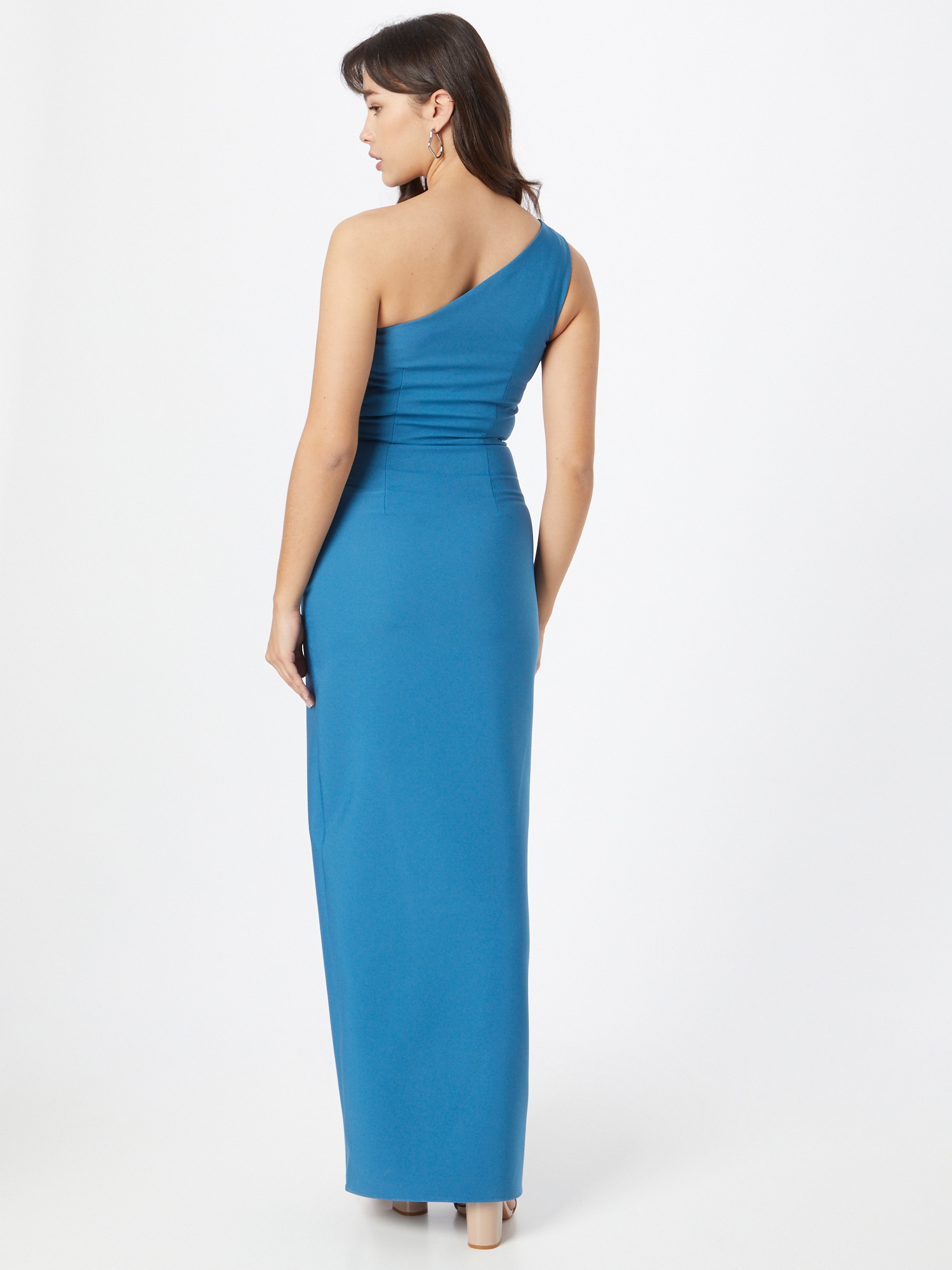 Chi Chi One Shoulder Bodycon Maxi Dress in Blue, Size 16 thumbnail