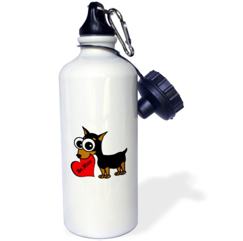 Cute Dog Be Mine Heart – Minpin 21 Oz Sports Water Bottle Wb-6331-1