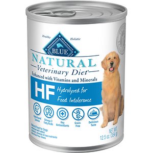 Blue Buffalo Natural Veterinary Diet HF Hydrolyzed for Food Intolerance Grain-Free Wet Dog Food, 12.5-oz, Case of 12