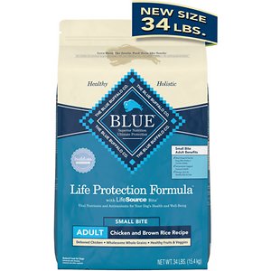 Blue Buffalo Life Protection Formula Adult Small Bite Dry Dog Food  Chicken & Brown Rice  34 Lbs