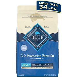 Blue Buffalo Life Protection Formula Adult Dry Dog Food  Chicken & Brown Rice  34 Lbs