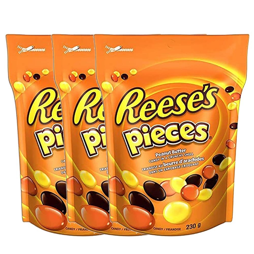 Reese PIECES Chocolate Peanut Butter Candy, 230 Gram (Pack of 3)