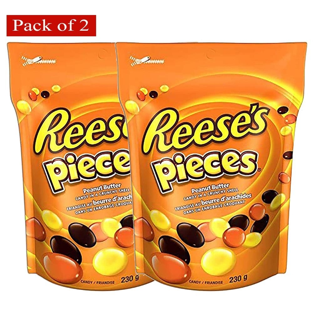 Reese PIECES Chocolate Peanut Butter Candy, 230 Gram (Pack of 2)