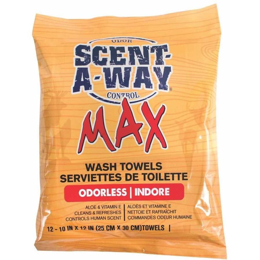 Hunter S Specialties Scent-a-Way Wash Towels  Hand and Field Wipes Odorless 12PK