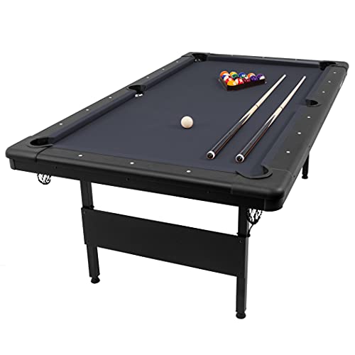 Photo 1 of GoSports Mid-Size 7ft X 3.9ft Billiards Game Table - Foldable Design, Includes Full Set of Pool Balls, 2 Cue Sticks, Chalk, and Felt Brush