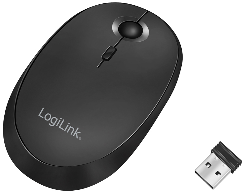LogiLink ID0204 Mouse Bluetooth Radio Optical Black 1600 Dpi Recha