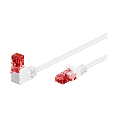 Netzwerk Patchkabel CAT6 1x 90° Gewinkelt U/UTP Weiß 10 M thumbnail
