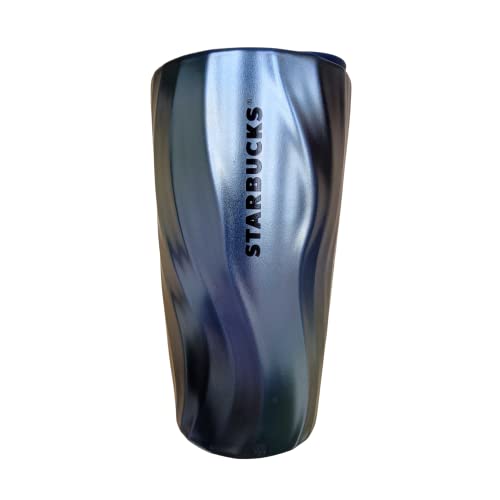 STARBUCKS Blue Teal Ceramic Mug Tumbler Cold Hot Coffee Cup with Lid  12 Oz