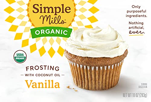 Simple Mills Organic Vanilla Frosting with Coconut Oil, Birthday Cake Frosting, Good for Baking, Nutrient Dense, 10oz, 3 Count thumbnail
