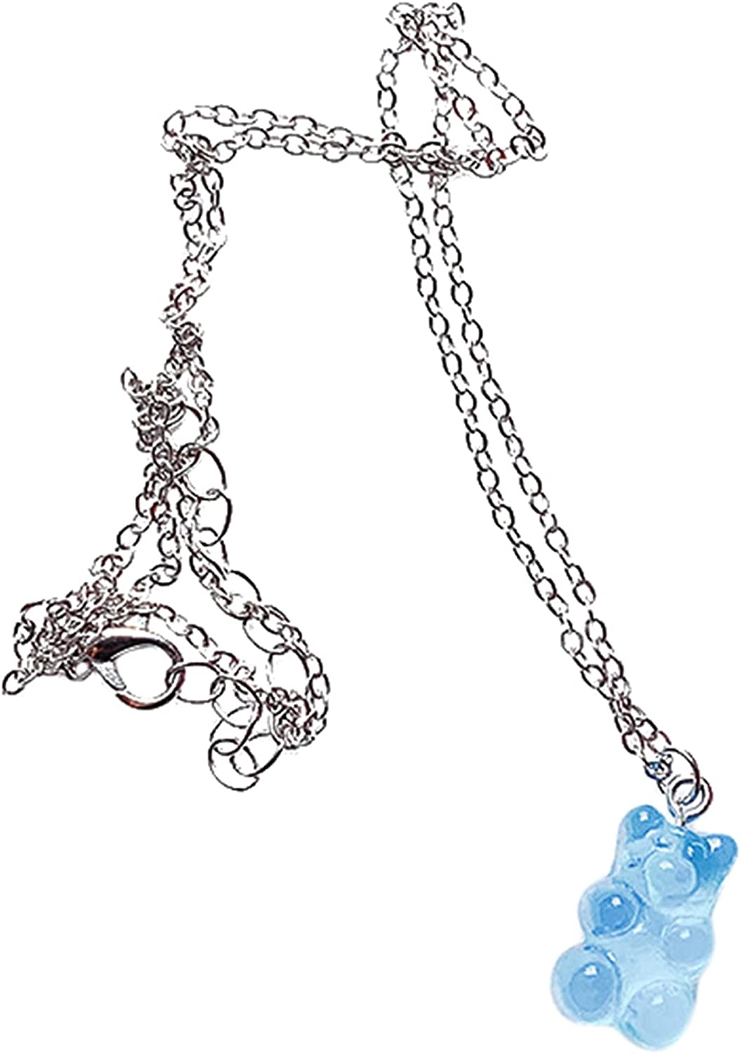 Yugaoo Cute Colorful Gummy Bear Necklace Temperament Clavicle Chain for Women Girls,red E