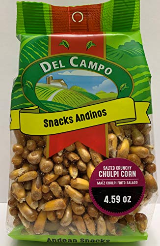 DEL CAMPO Andean Snacks | Salted Crunchy Chulpi Corn | Maiz Chulpe Frito Salado | 4.59 Oz. | Pack of 2 | Product of Peru thumbnail