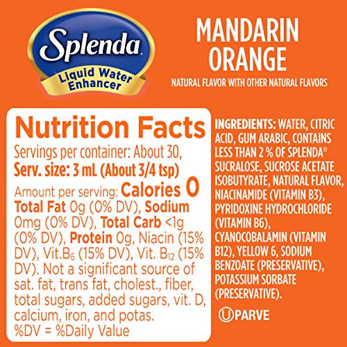 SPLENDA Liquid Water Enhancer Drops  Sugar Free  Zero Calorie  Natural Flavor  Concentrated Drink Mix  3.11 Fl Oz Each Bottle (Mandarin Orange  1 Pack thumbnail