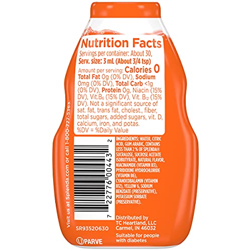 SPLENDA Liquid Water Enhancer Drops  Sugar Free  Zero Calorie  Natural Flavor  Concentrated Drink Mix  3.11 Fl Oz Each Bottle (Mandarin Orange  1 Pack thumbnail