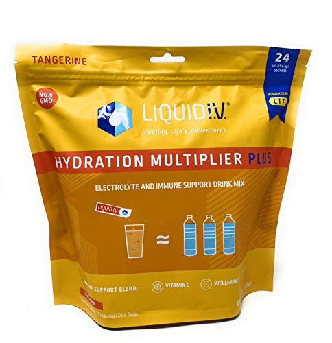 Liquid I.V Hydration Multiplier  Electrolyte Powder  Easy Open Packets  Supplement Drink Mix (Tangerine 24 Packets))
