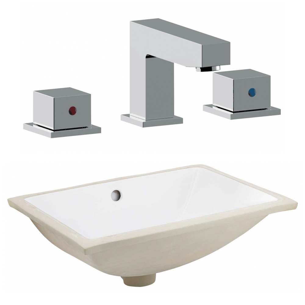 Lavabo American Imaginations Encastré Rectangulaire De 14,35 Po L X 20,75 Po L Avec Robinet Et Trop-Plein Inclus, Fini Blanc AI-999-23111