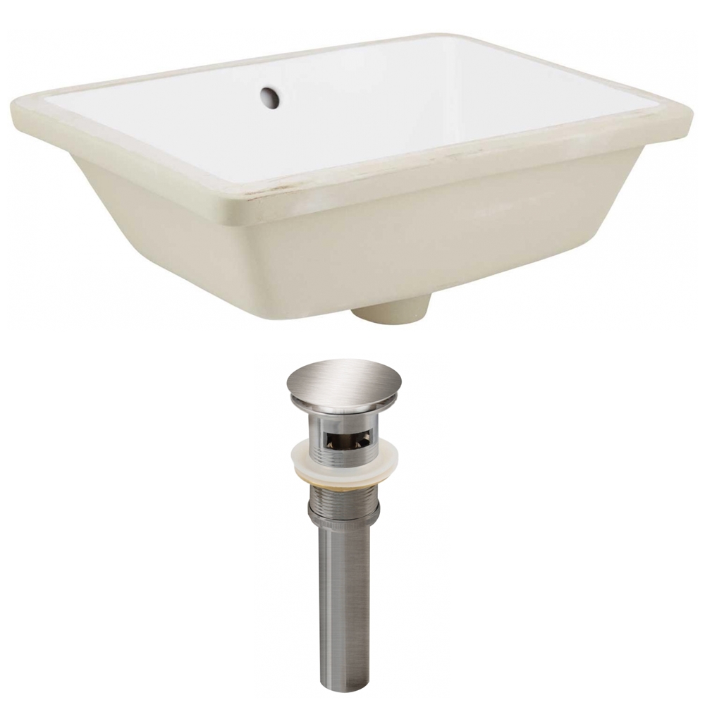 Lavabo Avec Drain American Imaginations Encastré Rectangulaire De 13,5 Po L X 18,25 Po L, Trop-Plein Compris, Fini Blanc AI-999-24791