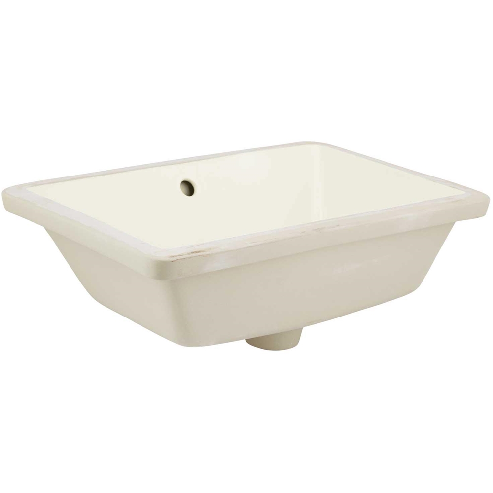 Lavabo Encastré Rectangulaire American Imaginations En Céramique Biscuit Avec Robinet Et Drain Chromés (13,5 Po X 18,25 Po) AI-999-12989 thumbnail