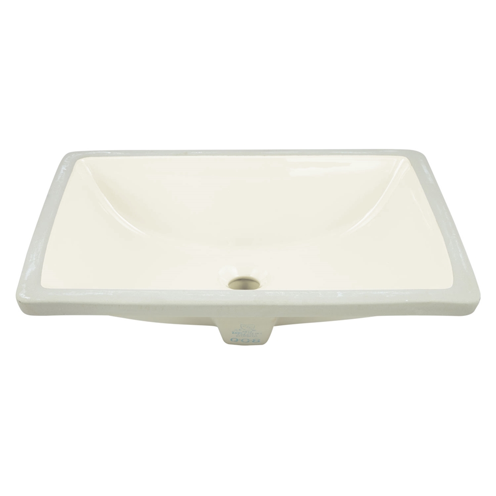 Lavabo Encastré Rectangulaire American Imaginations En Céramique Biscuit Avec Robinet Et Drain Chromés (13,5 Po X 18,25 Po) AI-999-12989 thumbnail