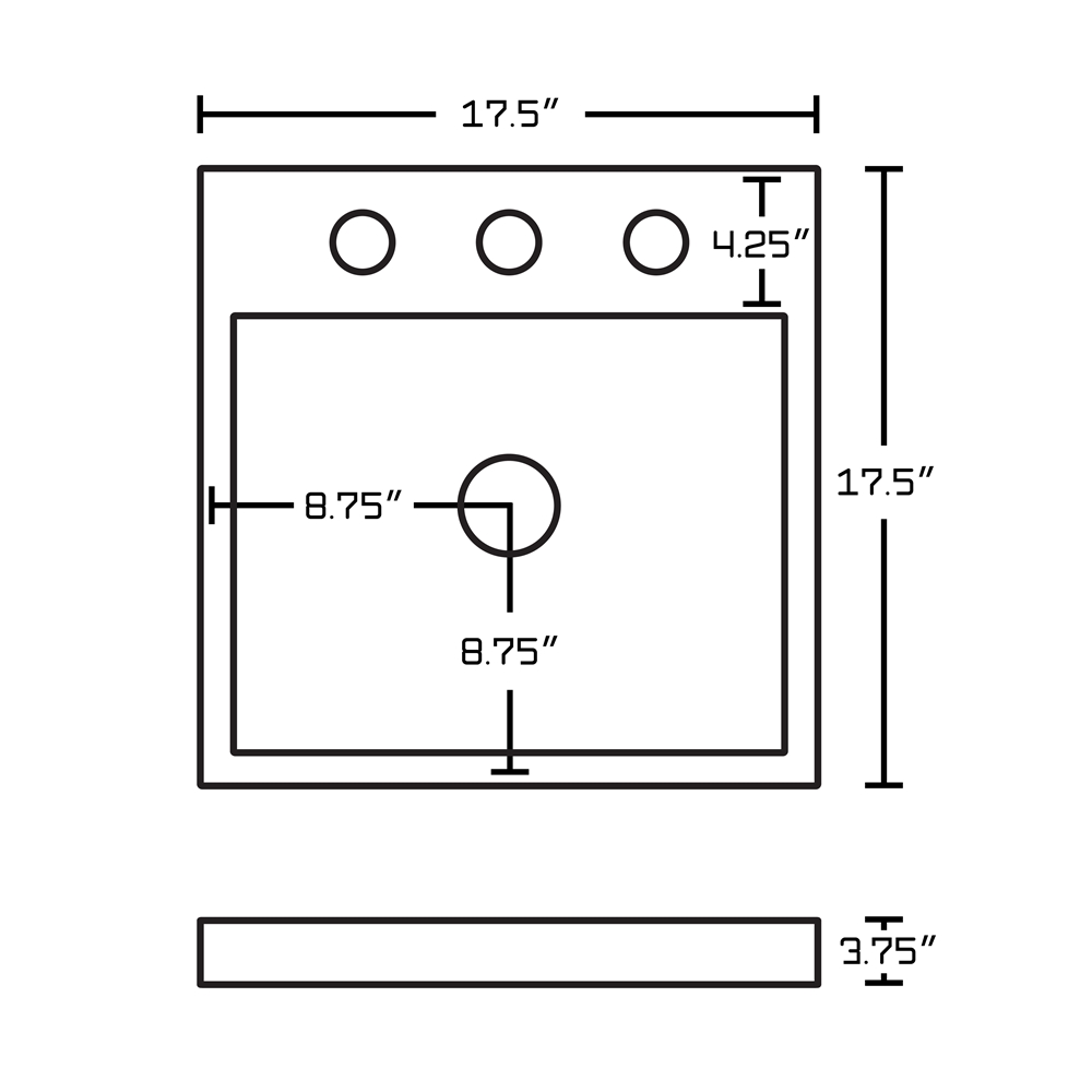 Lavabo Vasque Carré American Imaginations En Céramique Blanche Avec Robinet Chromé (17,5 Po X 17,5 Po) AI-999-15069 - Rona thumbnail