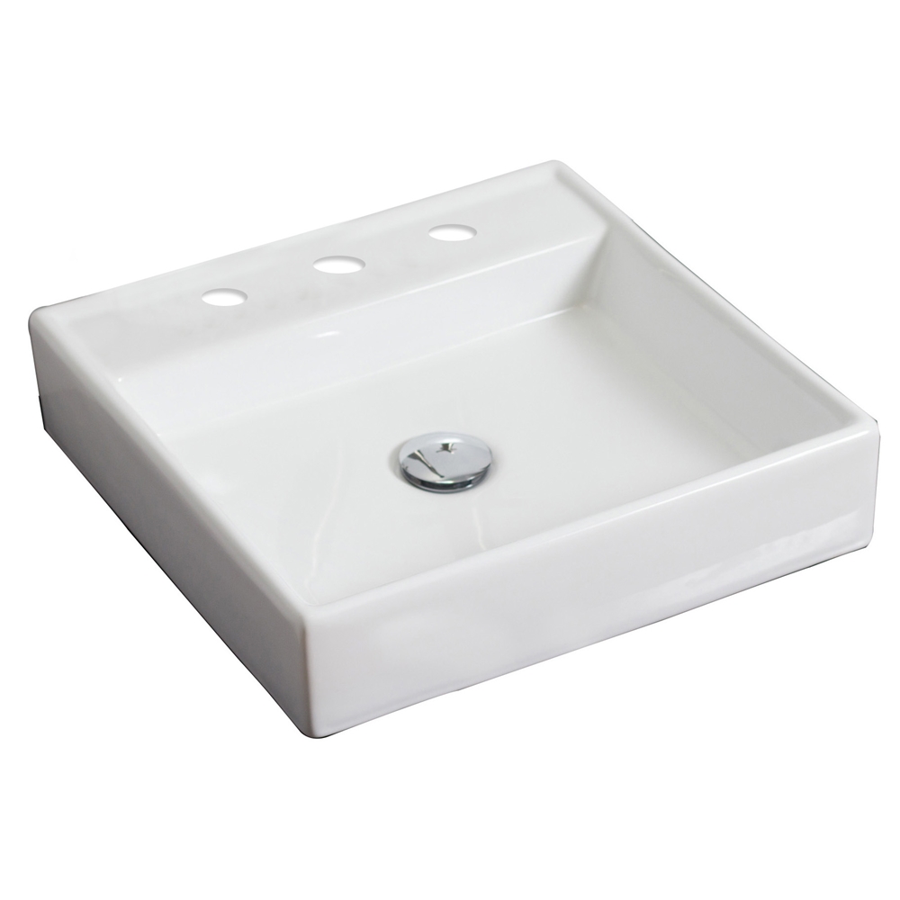 Lavabo Vasque Carré American Imaginations En Céramique Blanche Avec Robinet Chromé (17,5 Po X 17,5 Po) AI-999-15069 - Rona thumbnail