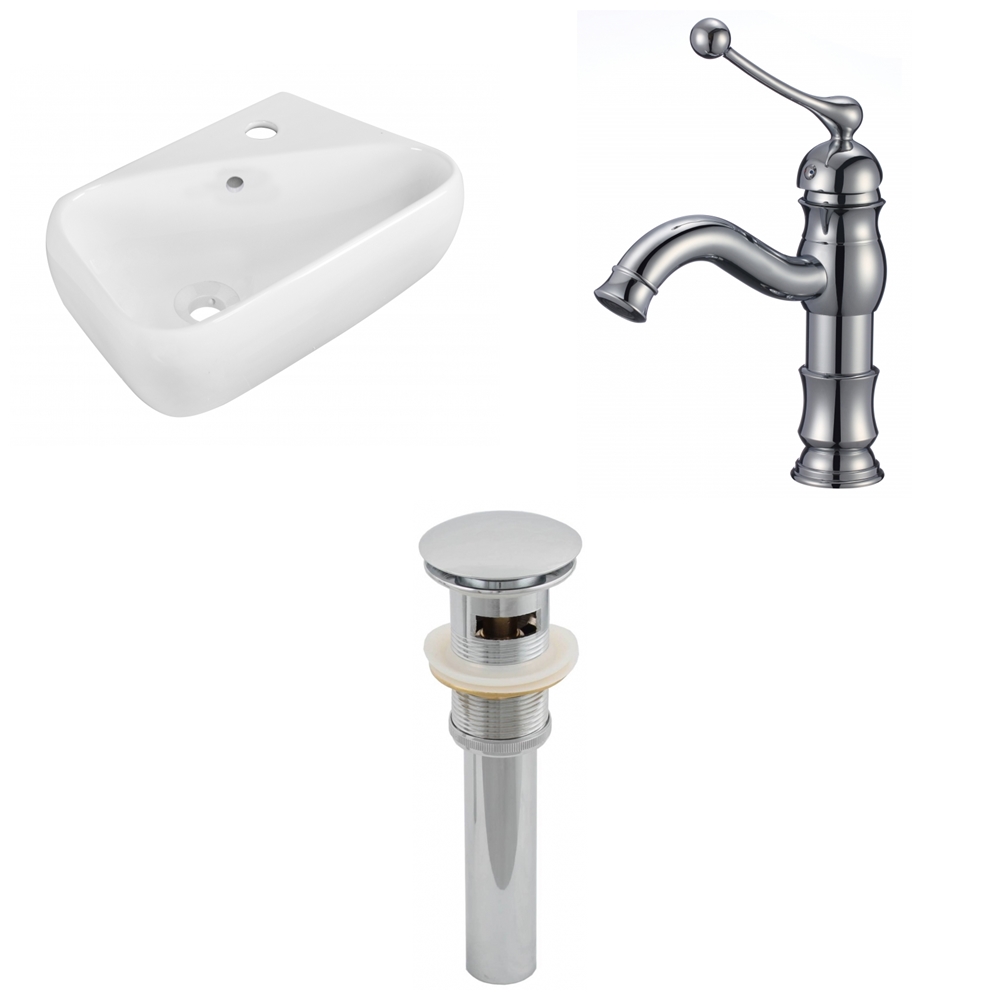 Ens. Lavabo Mural Blanc En Céramique Rectangulaire De 11 Po X 17,5 Po Par American Imaginations AI-999-26282 - Rona