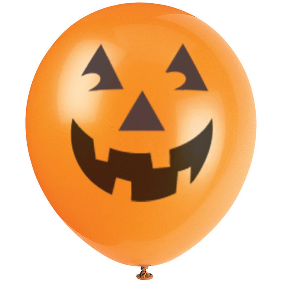 Halloween Pumpkin Latex Balloons 12 Inches, 6 per Package