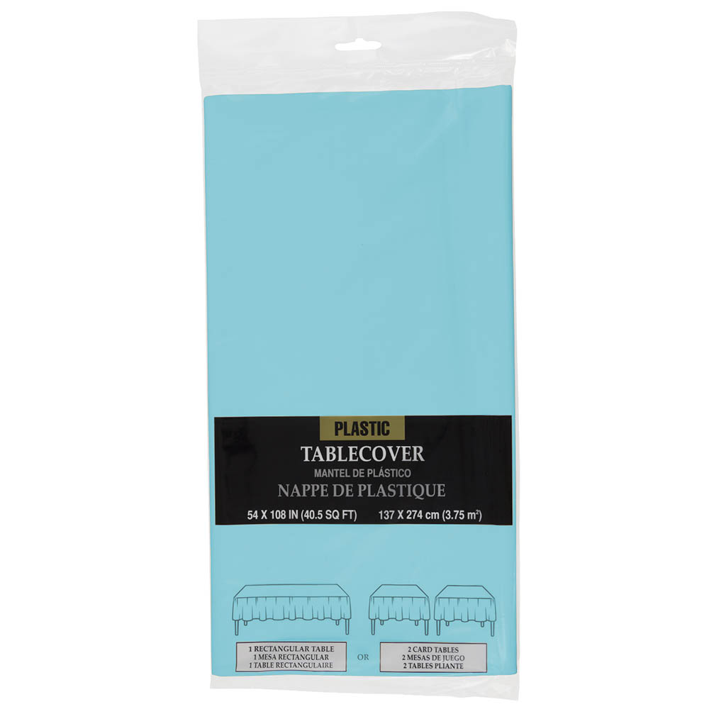 JAM Paper Plastic Table Cover, 54 X 108 Inches, Sea Blue Tablecloth, Sold Individually (291423363) | Quill