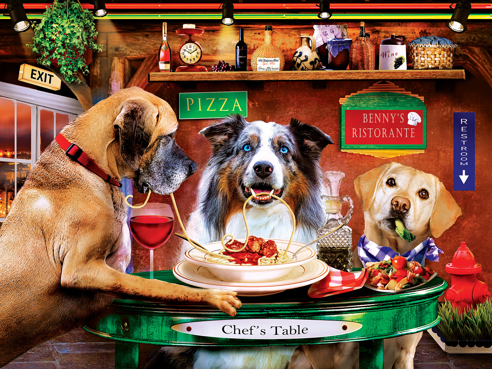 MasterPieces 300 Piece EZ Grip Jigsaw Puzzle - Benny S Ristorante - 18 X24 thumbnail