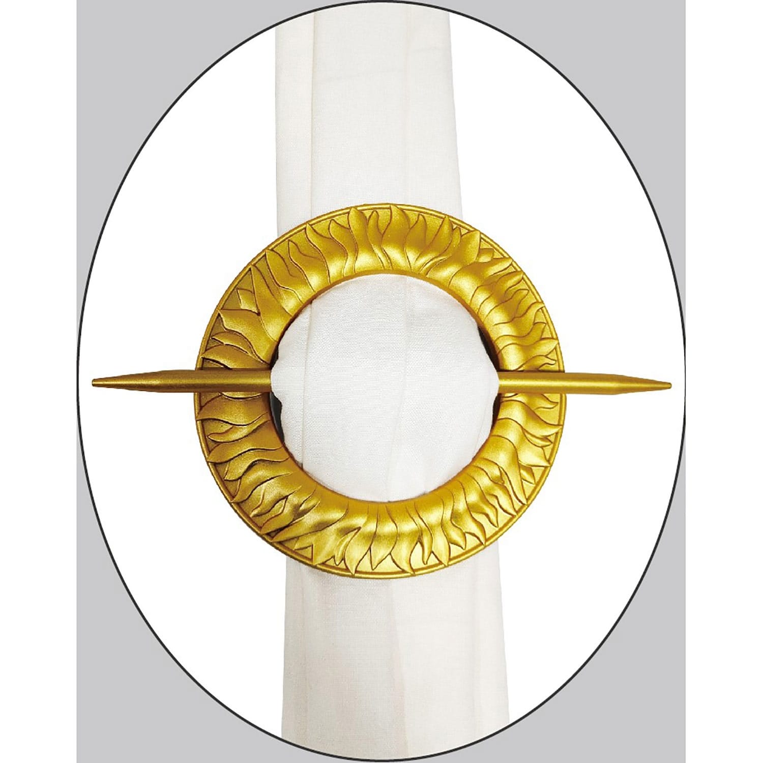 Premius Sun Round Decorative One Pair Curtain Tie Back, 6.5x6.5 Inches - 6.5x6.5 Inches