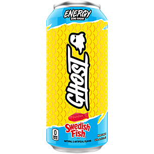 GHOST Zero Sugar Energy Drink  SWEDISH FISH  16 Oz Can  12 Pk