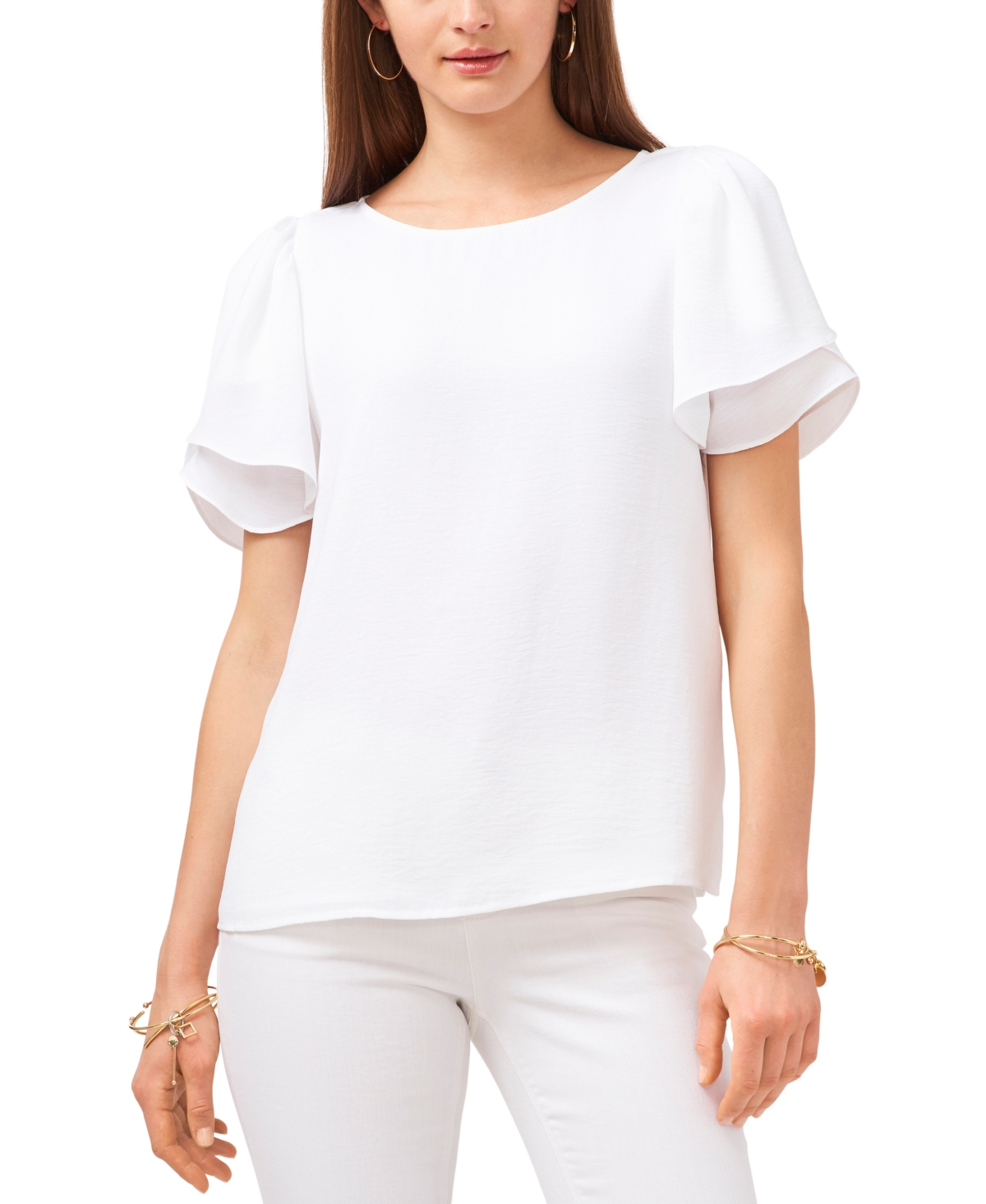 Vince Camuto Women's Flutter Sleeve Gauze 194288680457 S RT $69.00