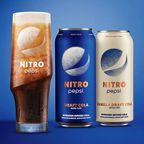 Pepsi Cola Nitro Vanilla Draft Soda Pop  13.65 Fl Oz 4 Pack Cans thumbnail