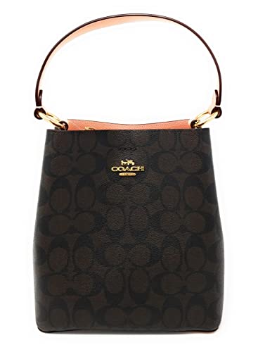 Coach 2312 Town Bucket Bag in Signatures Canvas Brown Shell Pink