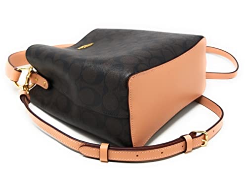 Coach 2312 Town Bucket Bag in Signatures Canvas Brown Shell Pink thumbnail