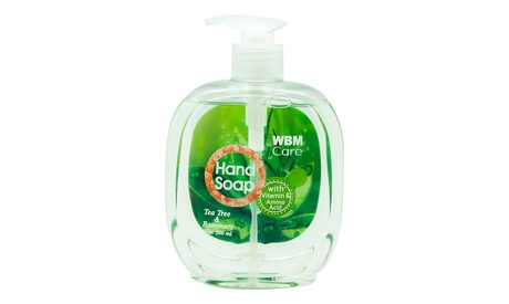 WBM LLC 8654 Natural Liquid Hand Soap 500 Ml (3-Pack) Tea Tree & Rosemary (3 Pack) 52 Ounce