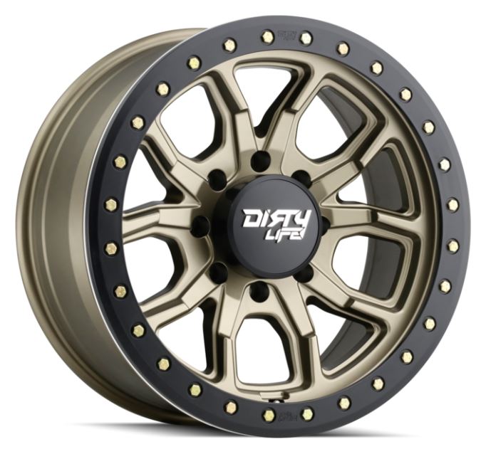 Dirty Life Dt-1-9303 17X9 5X127 -38Et 78.1Cb Satin Gold W/Simulated Ring