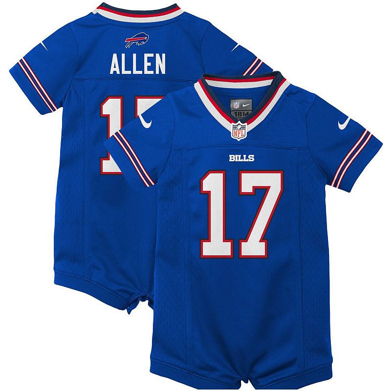 Newborn & Infant Nike Josh Allen Royal Buffalo Bills Romper Jersey, Infant Unisex, Size: 6-9 Months, BIL Blue