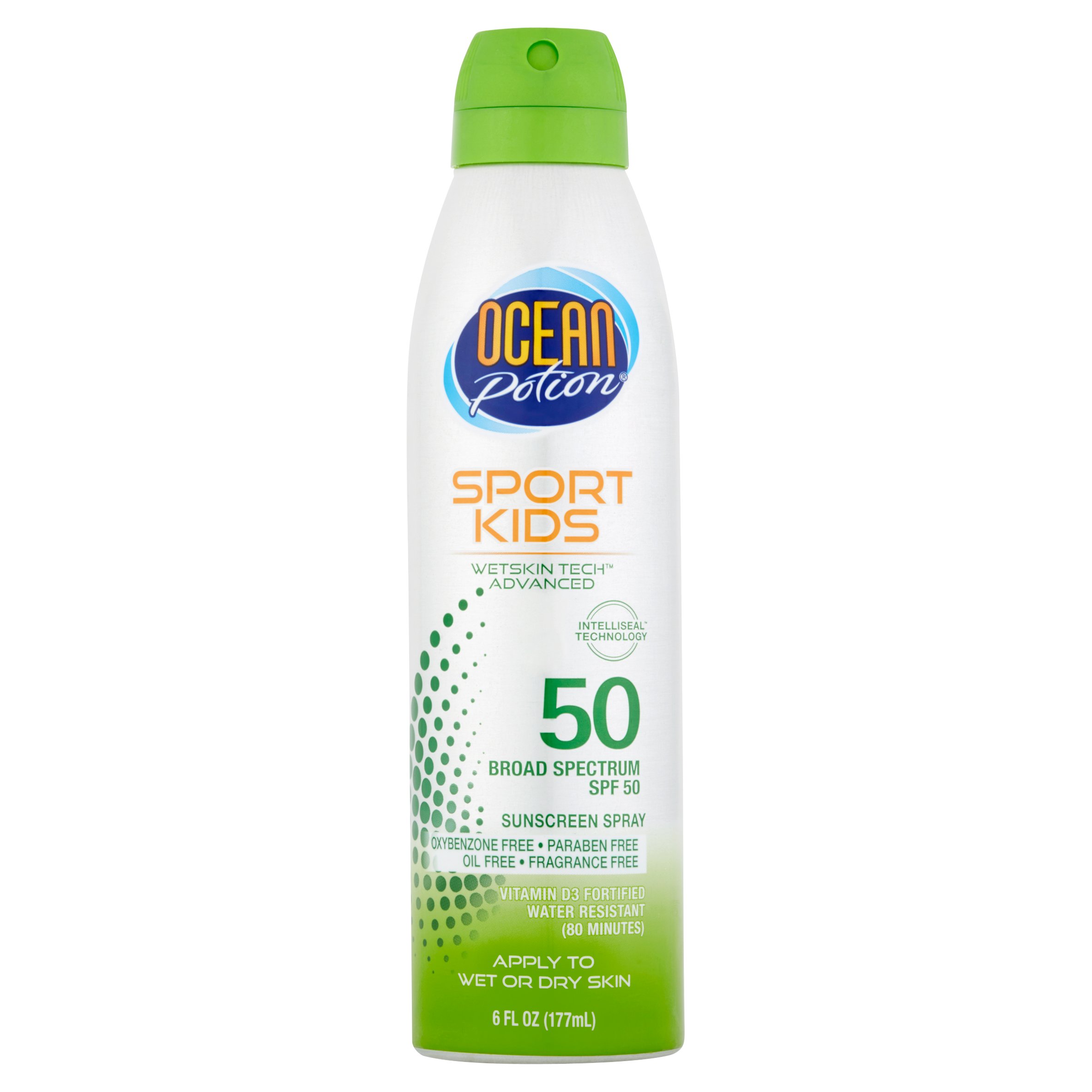 Ocean Potion Sport Kids Wetskin Tech Advanced Sunscreen Spray Broad Spectrum, SPF 50, 6 Fl Oz