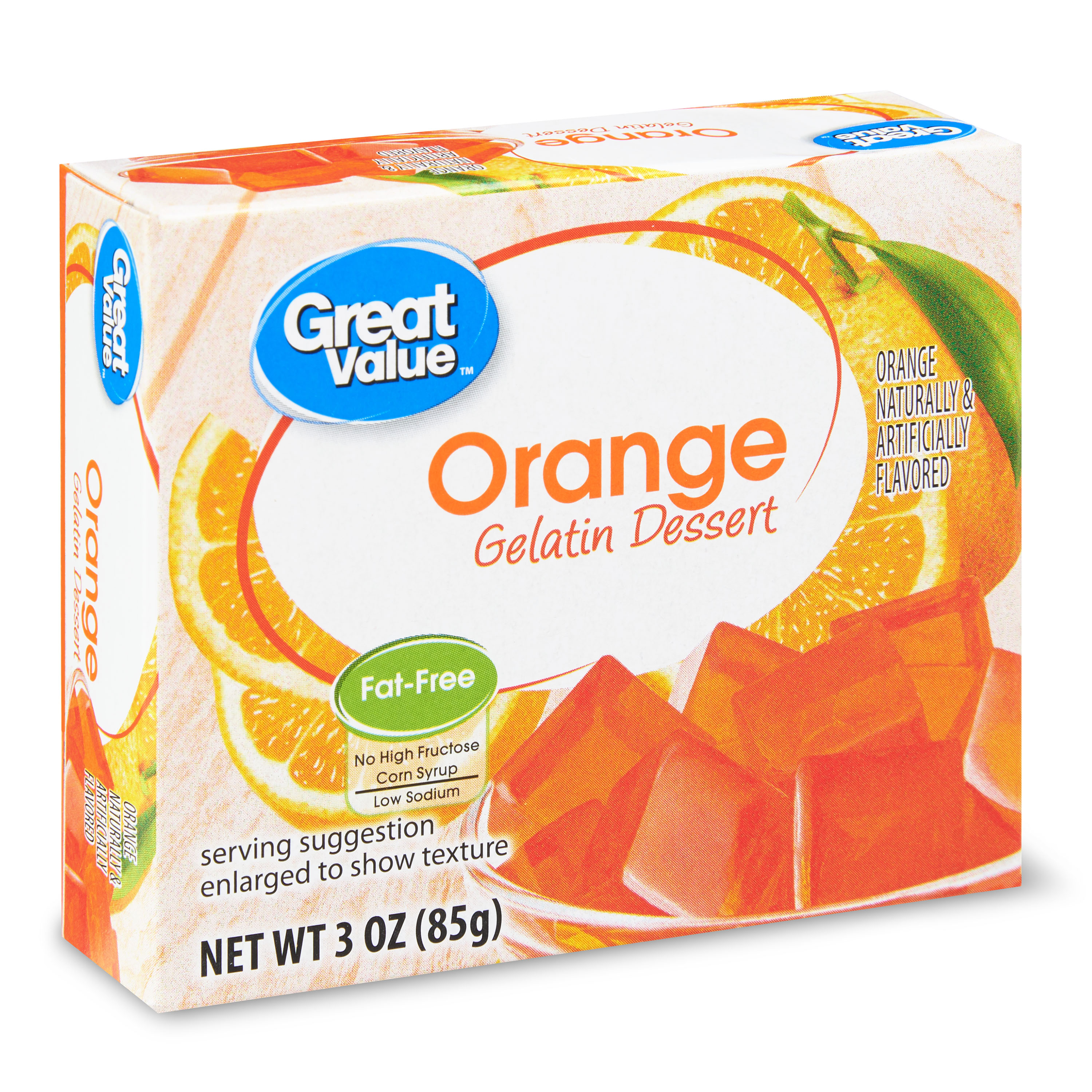 Great Value Gelatin Dessert, Orange, 3 Oz Image
