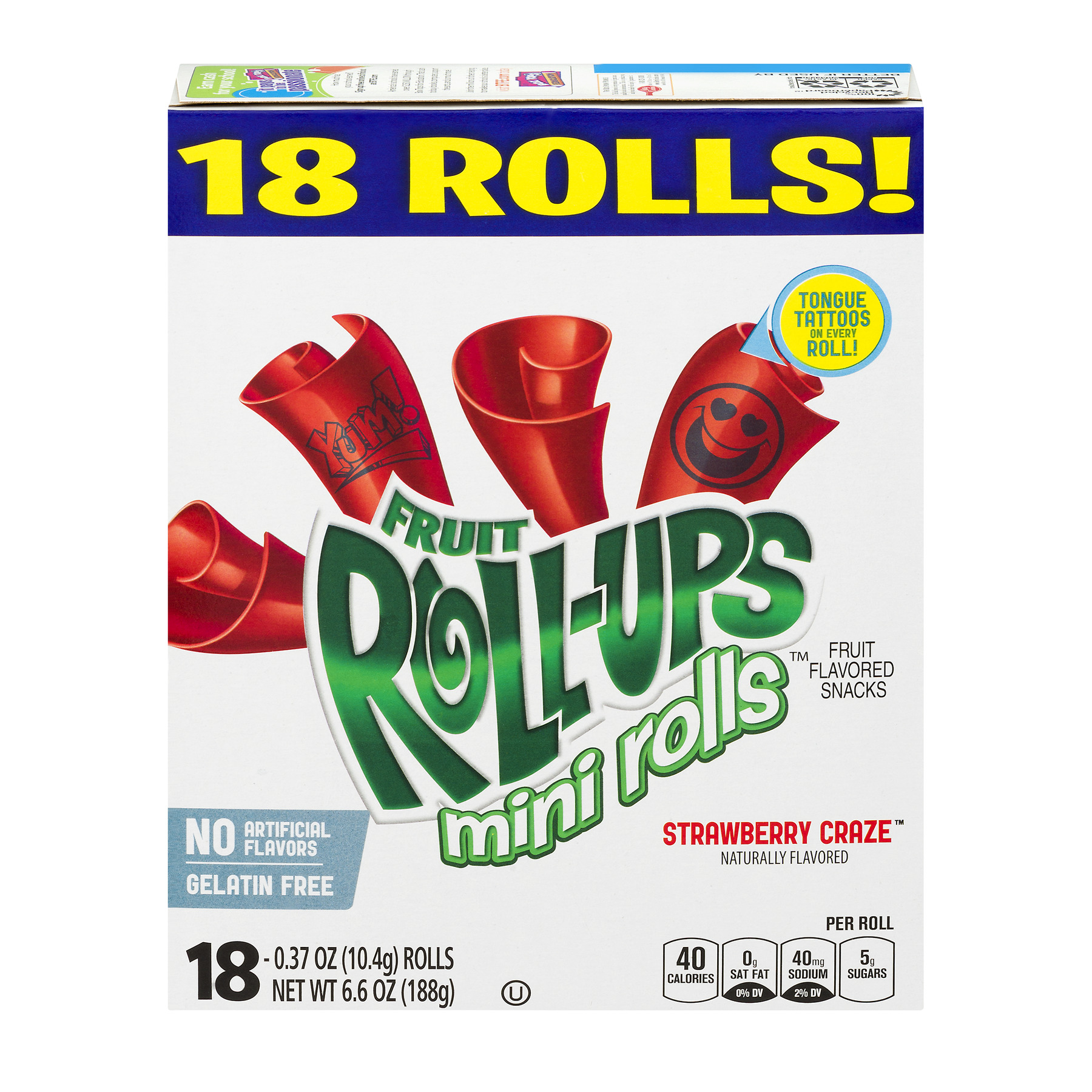 Diet info for FRUIT ROLL-UPS, MINI ROLLS, FRUIT FLAVORED SNACKS ...