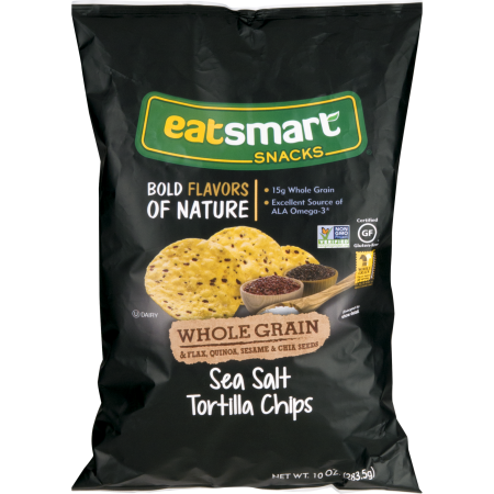 Eatsmart Snacks, Whole Grain Tortilla Chips, Sea Salt, Sea Salt