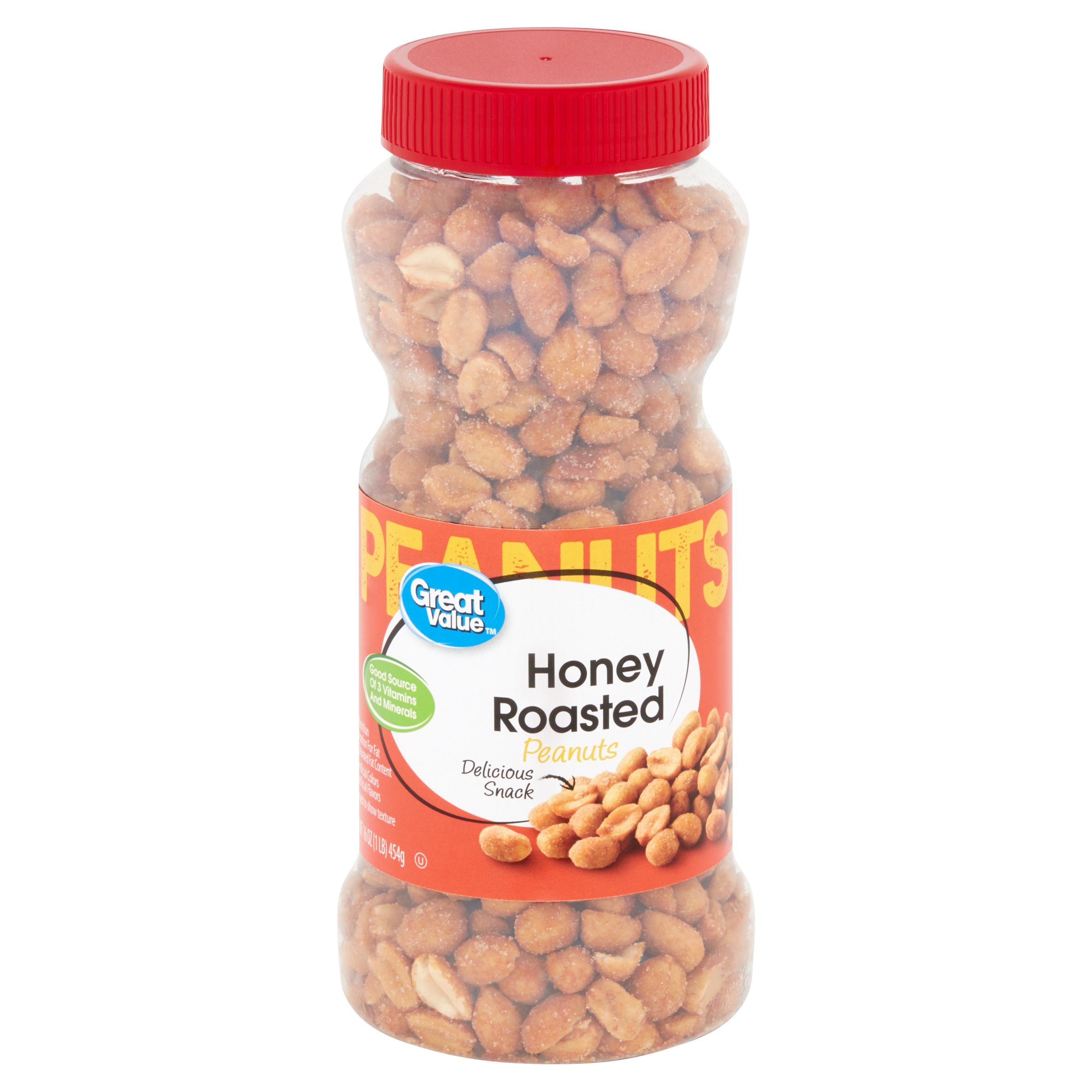 Great Value Honey Roasted Peanuts, 16 Oz. Image