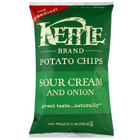 Kettle Brand Chips Sour Cream and Onion Potato Chips, 5 Oz (Pack of 15)