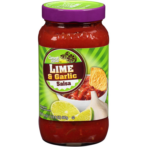 (3 Pack) Great Value Lime & Garlic Salsa, 24 Oz