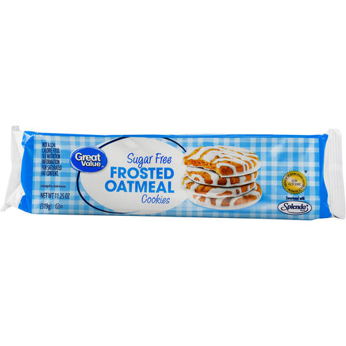 (3 Pack) Great Value Frosted Oatmeal Cookies, Sugar Free, 11.25 Oz