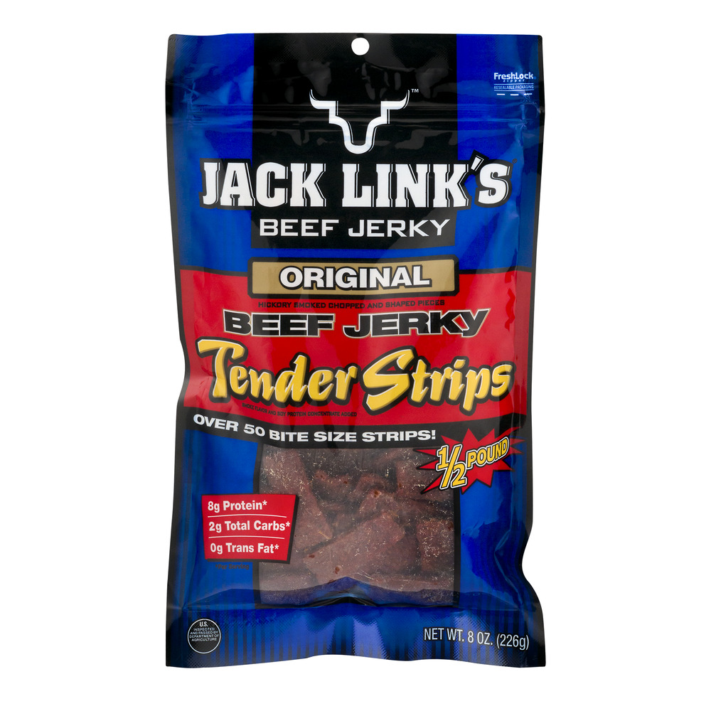 Jack Link S 100% Beef Original Tender Strips 8oz Resealable Bag