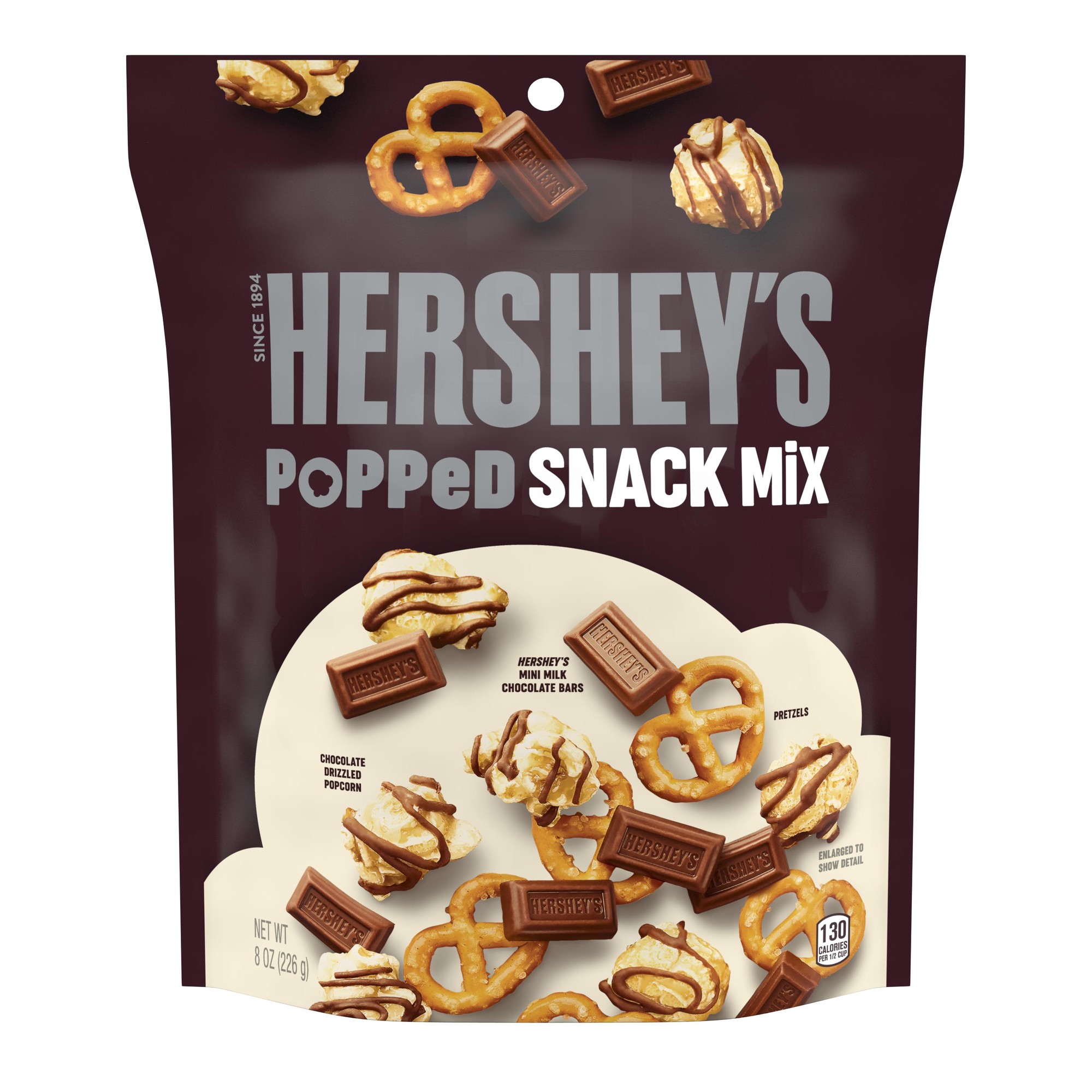 The Hershey Company, Popped Snack Mix, 8 Oz (Case of 6)